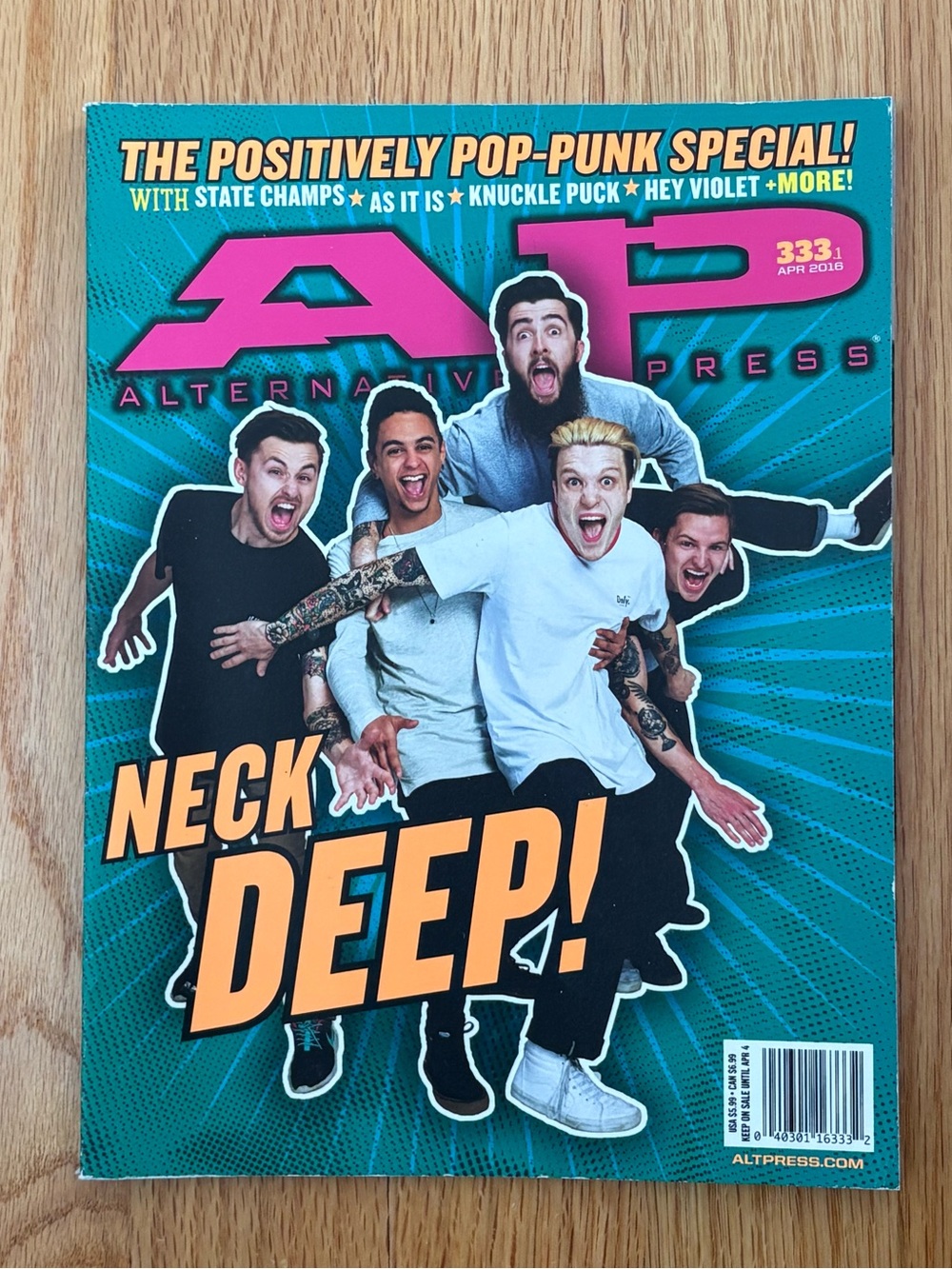 Alternative Press magazine issue 333.1 Apr 2016 Neck Deep band cover